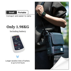 1-5L/m High Purity Portable Pulse Oxygen Concentrator w/ FREE Carry Bag