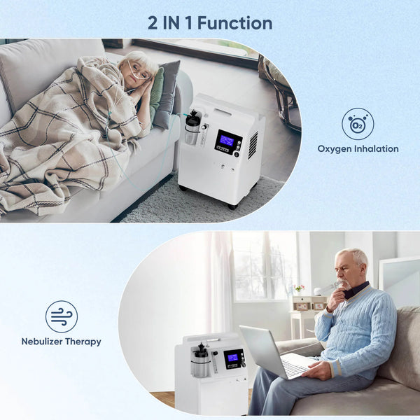 FDA Approved 5L Medical Grade Compact Continuous Flow Home Oxygen Concentrator with Nebulizer