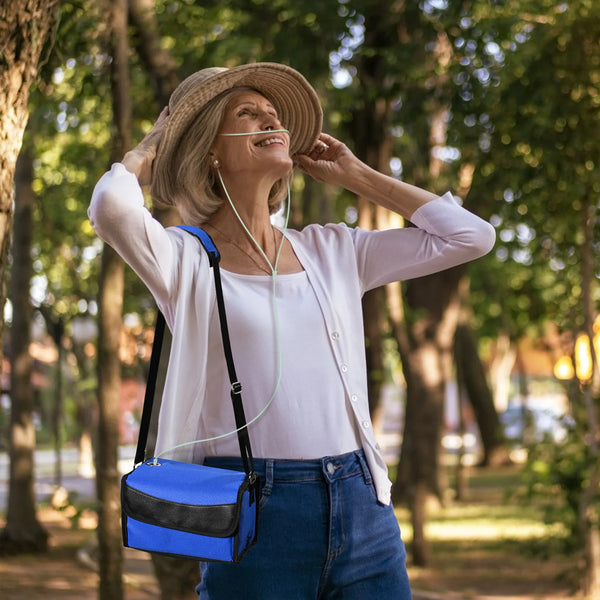 Smart Oxygen Companion for Aging Mothers – Lightweight, Continuous Flow & Portable with Free Carry Bag (3L/min)