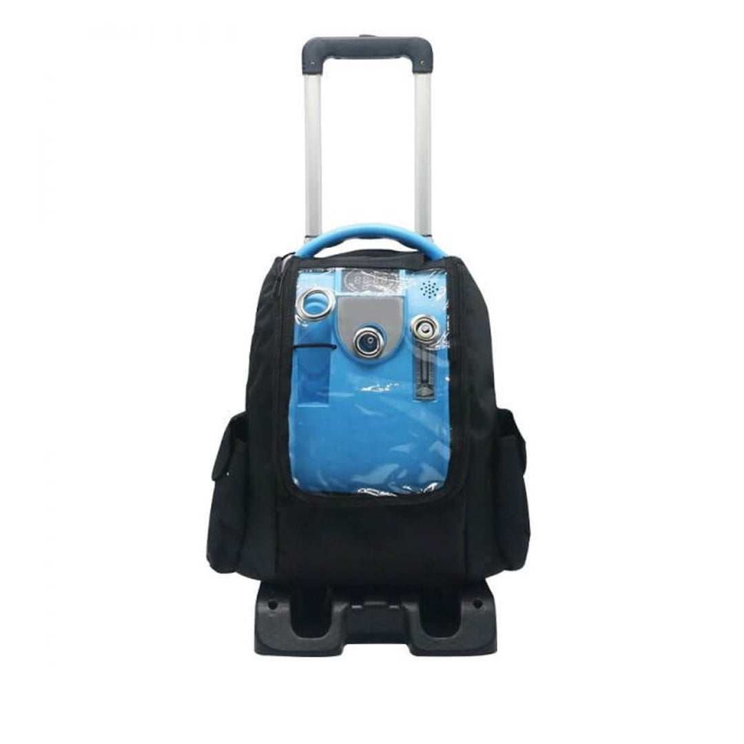 1-5L Continuous  Flow Portable Oxygen Concentrator with Battery, Free Carry Bag and Portable Trolley