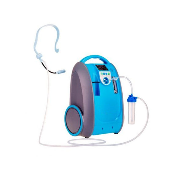 1-5L Continuous  Flow Portable Oxygen Concentrator with Battery, Free Carry Bag and Portable Trolley