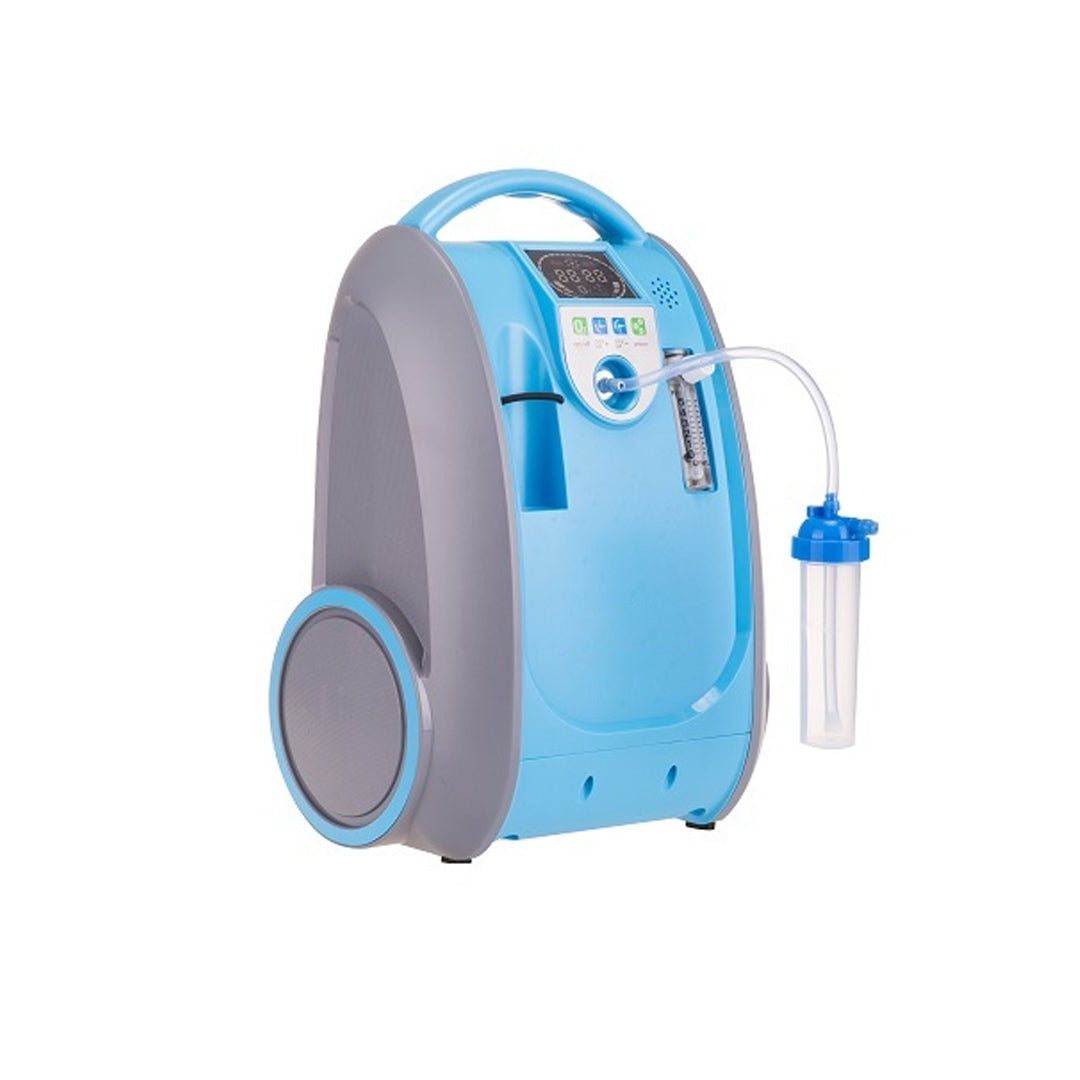 1-5L Continuous  Flow Portable Oxygen Concentrator with Battery, Free Carry Bag and Portable Trolley
