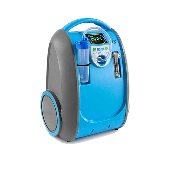 1-5L Continuous  Flow Portable Oxygen Concentrator with Battery, Free Carry Bag and Portable Trolley