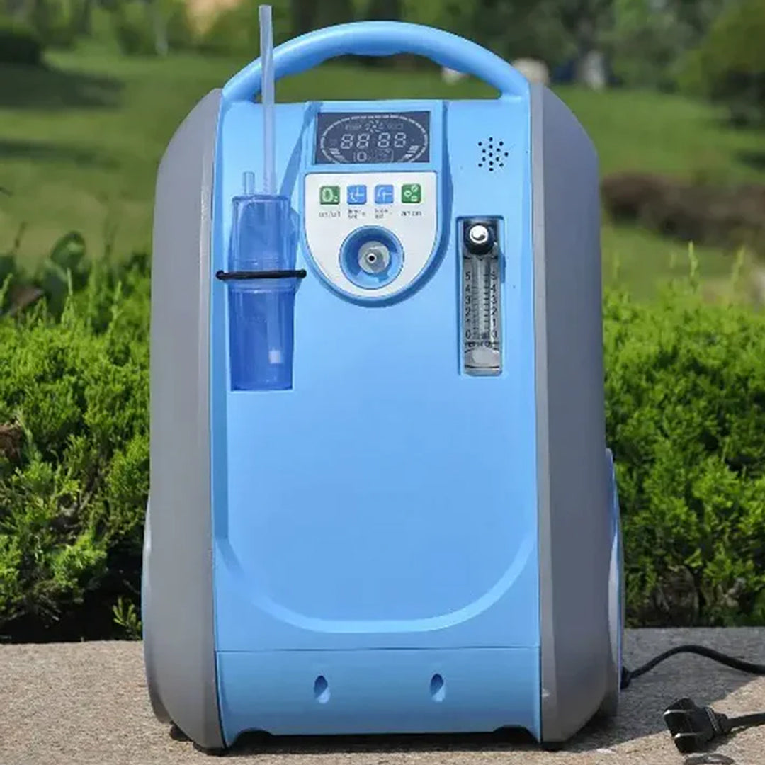 1-5L Continuous  Flow Portable Oxygen Concentrator with Battery, Free Carry Bag and Portable Trolley