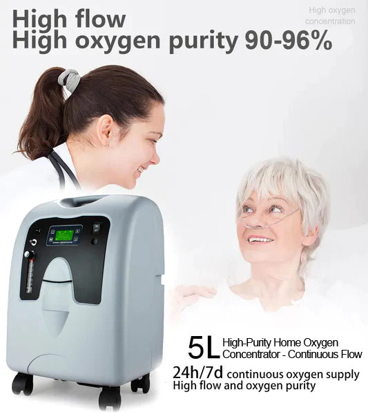 5L High-Purity Home Oxygen Concentrator – Continuous Flow