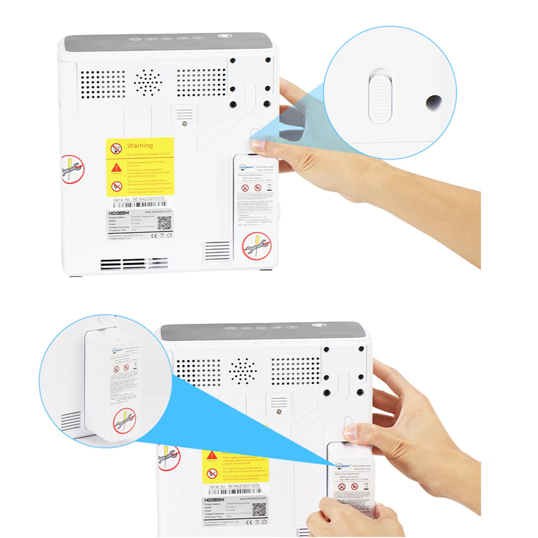 1L- 6L Portable Continuous Flow Lightweight Mini Oxygen Concentrator With 4 Hours Battery and Free Carry Bag
