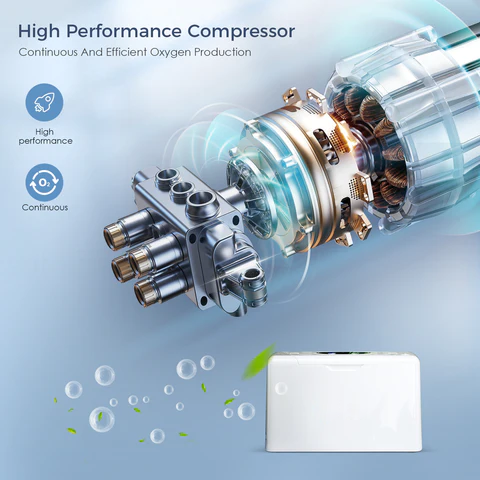 3L/min Continous Flow Light and Portable Smart Oxygen Concentrator with Free Carry Bag