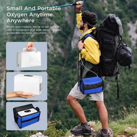 Smart Oxygen Companion for Aging Mothers – Lightweight, Continuous Flow & Portable with Free Carry Bag (3L/min)