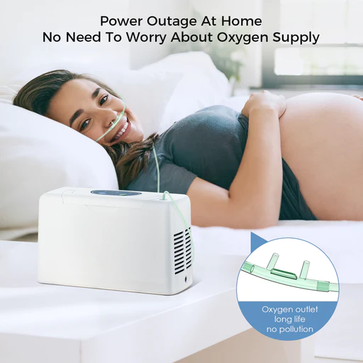 Smart Oxygen Companion for Aging Mothers – Lightweight, Continuous Flow & Portable with Free Carry Bag (3L/min)