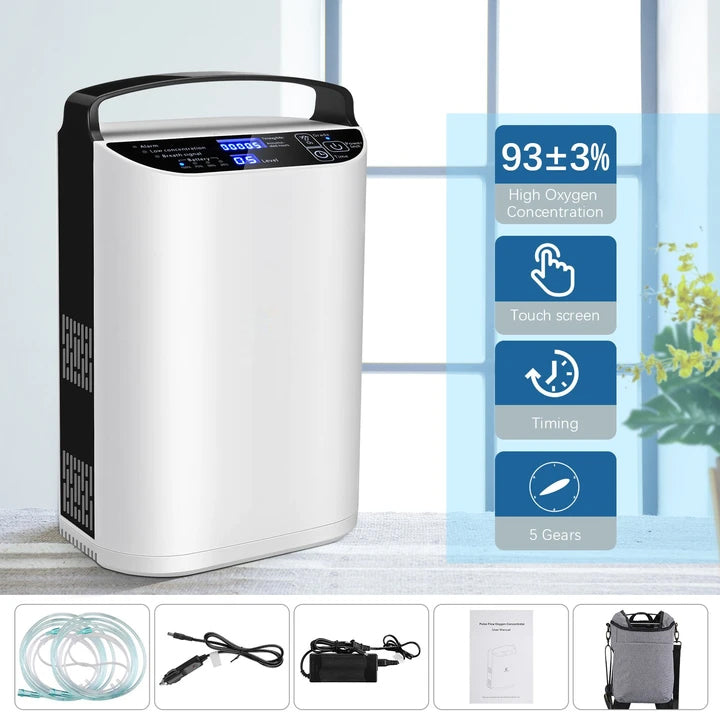 1-5L/min Pulse Flow Portable Oxygen Concentrator with Backpack | oxygenconcentratordepot.co